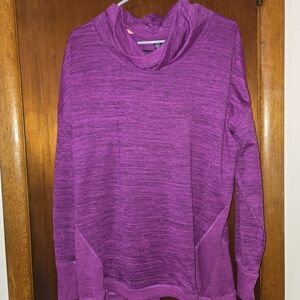 RBX Purple-Magenta Space-Dyed Cowl Neck Sweater